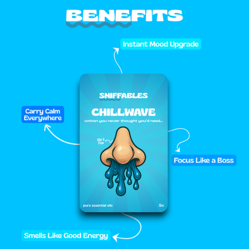 1 Pack Chill Wave - Aroma Sniff Stick, Instant Clarity & Chill